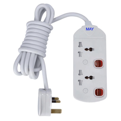 Show details for MAY 2 GANG EXTENSION CORD - 5 MTR Picture of MAY 2 GANG EXTENSION CORD - 5 MTR