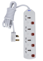 Show details for MAY 4 GANG EXTENSION CORD - 3 MTR Picture of MAY 4 GANG EXTENSION CORD - 3 MTR