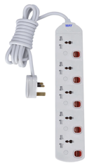 Show details for MAY 5 GANG EXTENSION CORD - 3 MTR Picture of MAY 5 GANG EXTENSION CORD - 3 MTR