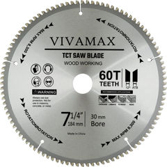 Show details for VIVAMAX TCT CIRCULAR SAW BLADE 7-1/4 INCH - 60 TEETH Picture of VIVAMAX TCT CIRCULAR SAW BLADE 7-1/4 INCH - 60 TEETH